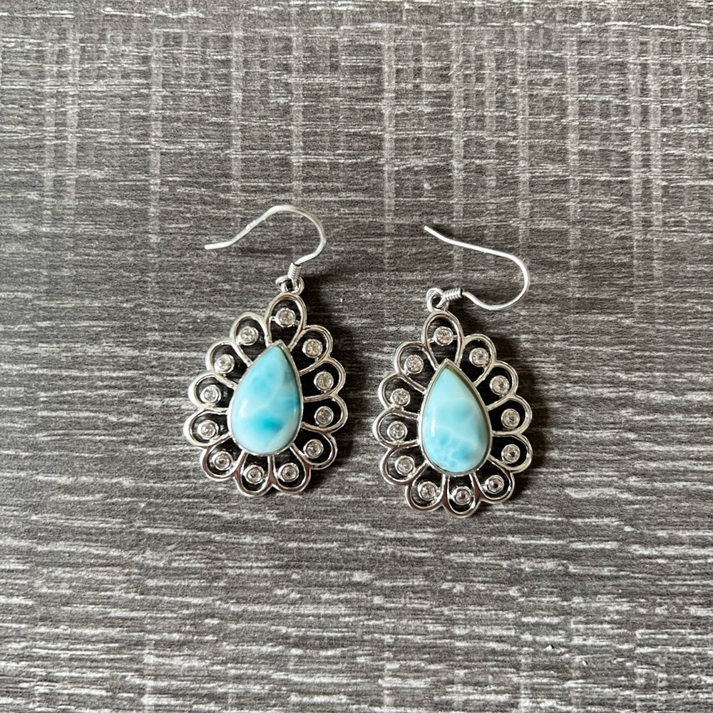 Gemstone with CZ earrings